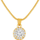 Radiant Rounds CZ Solitaire Pendant Set - Gold