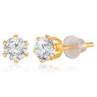 Radiant Rounds CZ Solitaire Pendant Set - Gold