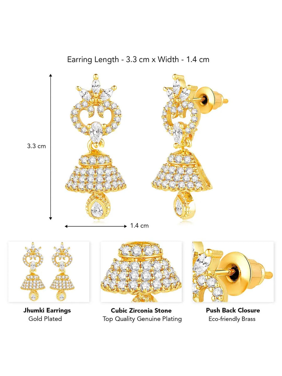 CZ Beauty Jhumki | Peora Graceful CZ Jewellery

