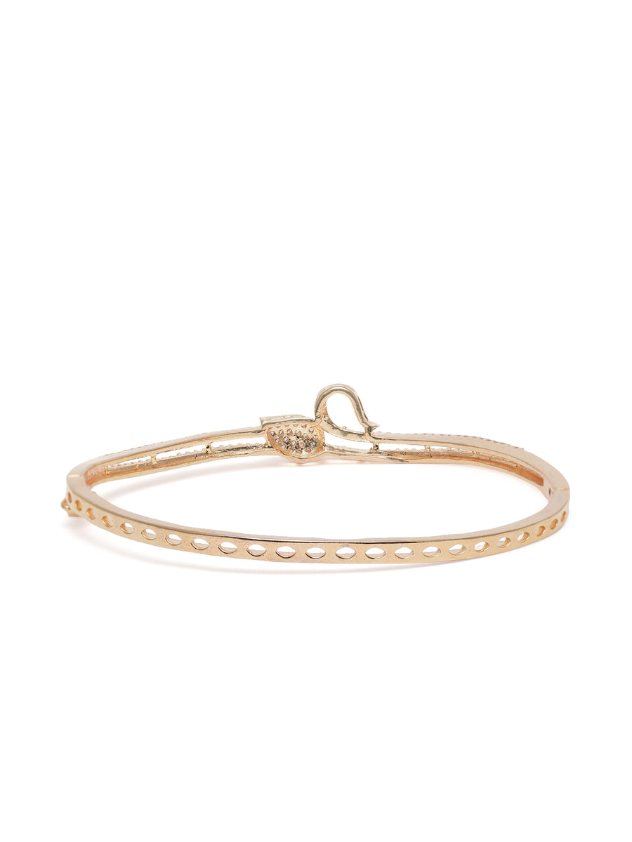 CZ Studded Kada for Every Occasion in Gold featuring Cubic Zirconia kada bracelet  
