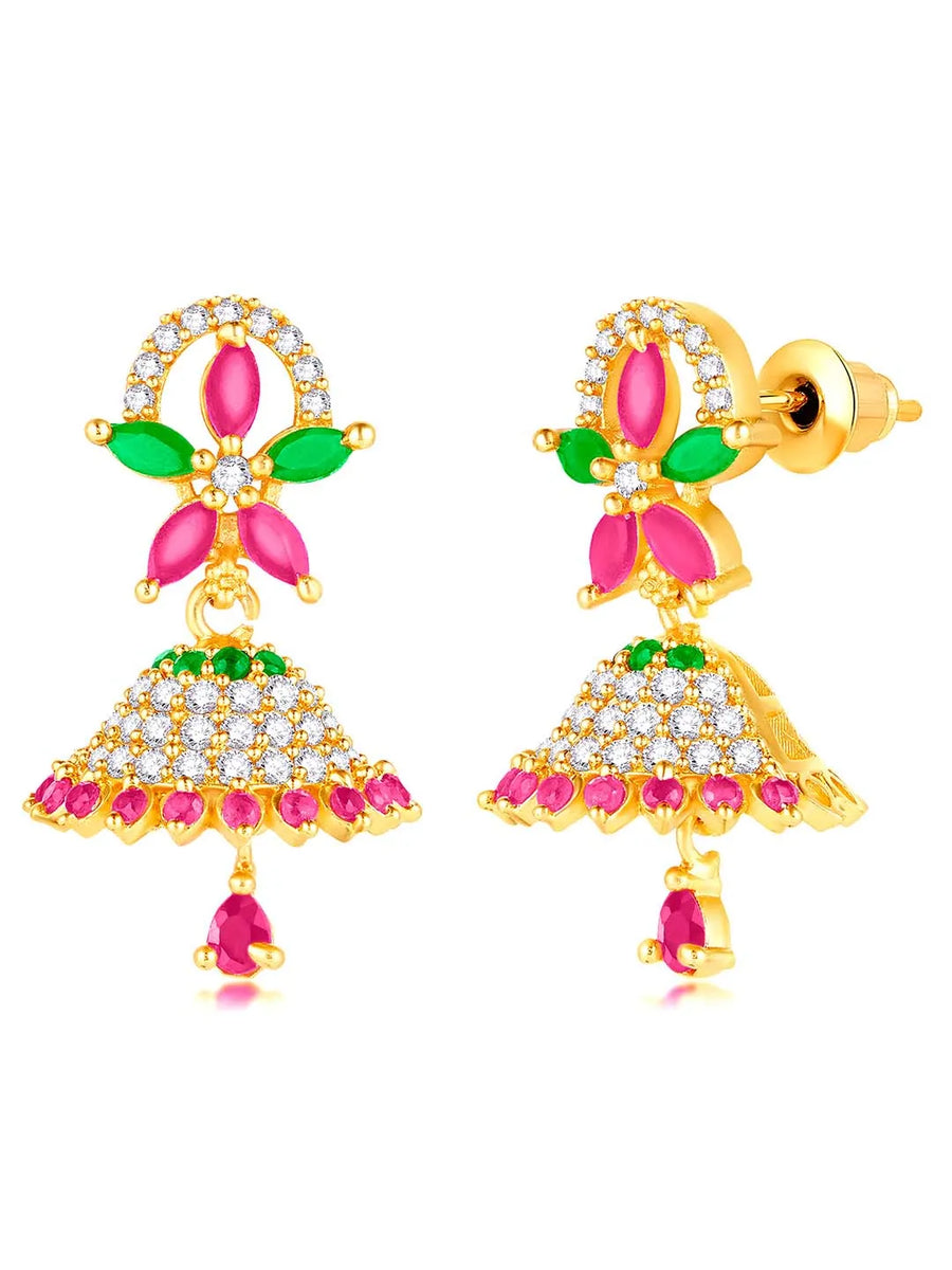 Stylish Blush CZ Jhumki | Find Unique Jewellery at Peora

