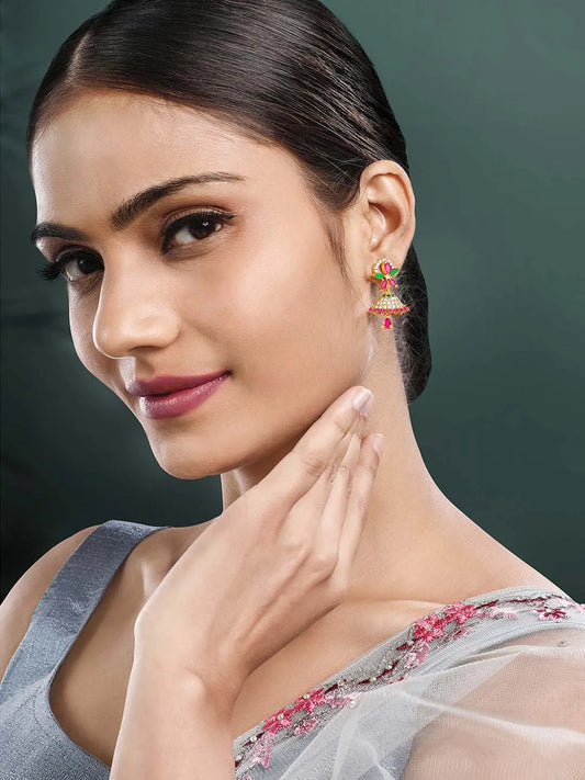 Stylish Blush CZ Jhumki | Find Unique Jewellery at Peora

