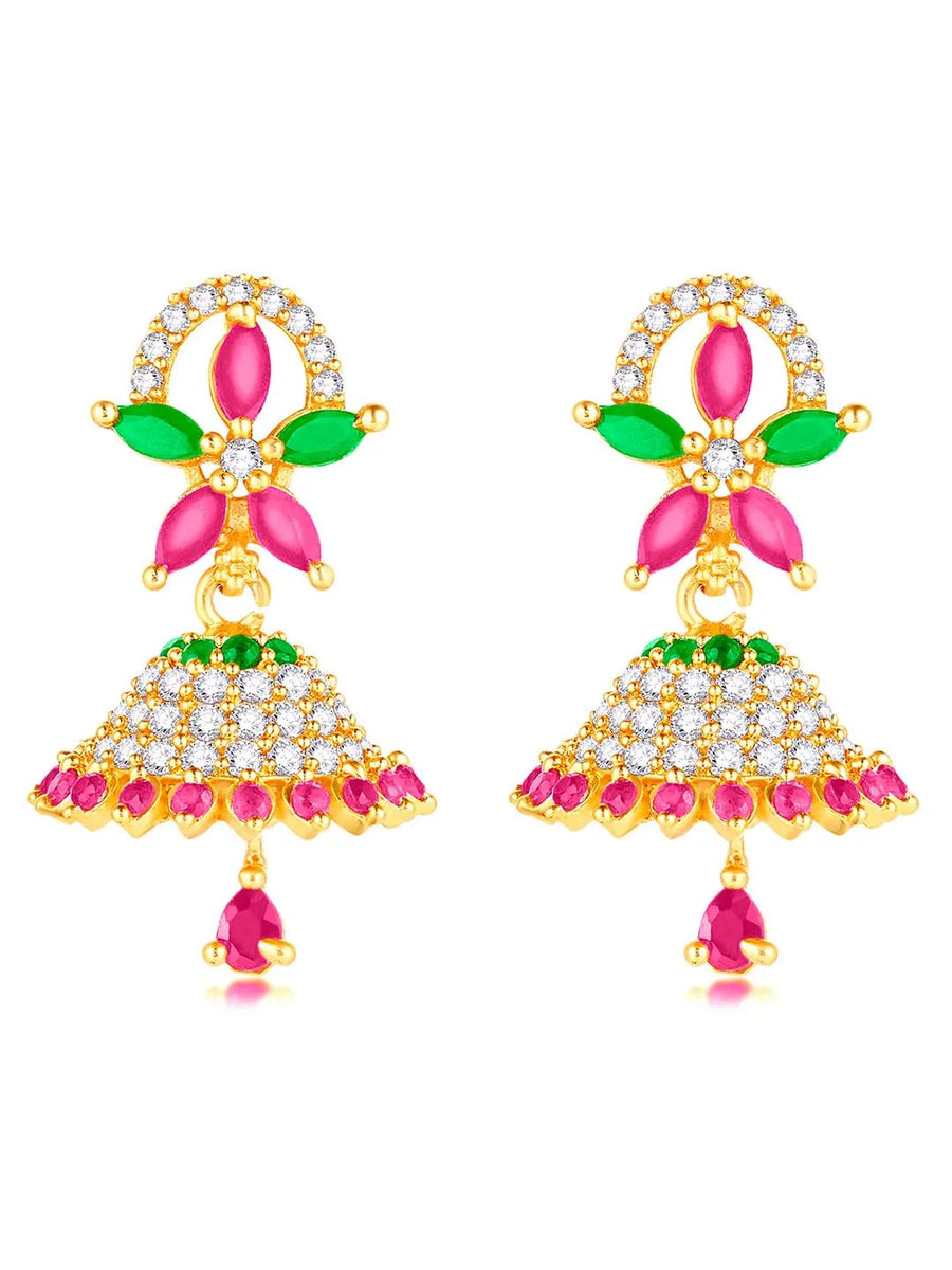 Stylish Blush CZ Jhumki | Find Unique Jewellery at Peora

