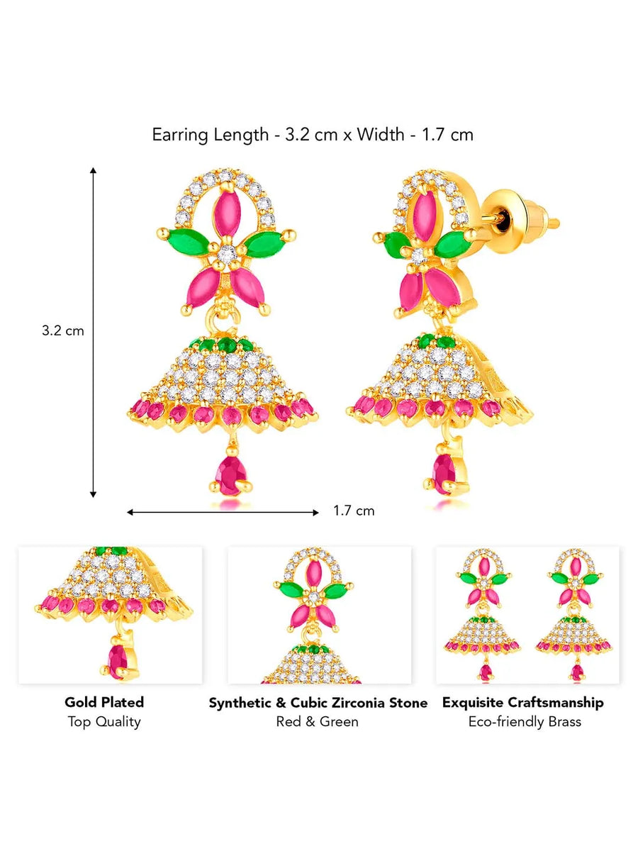 Stylish Blush CZ Jhumki | Find Unique Jewellery at Peora

