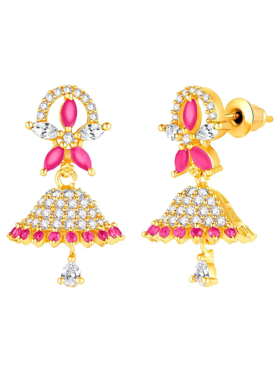 Stylish Blush CZ Jhumki | Find Unique Jewellery at Peora

