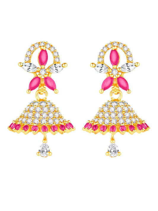 Stylish Blush CZ Jhumki | Find Unique Jewellery at Peora

