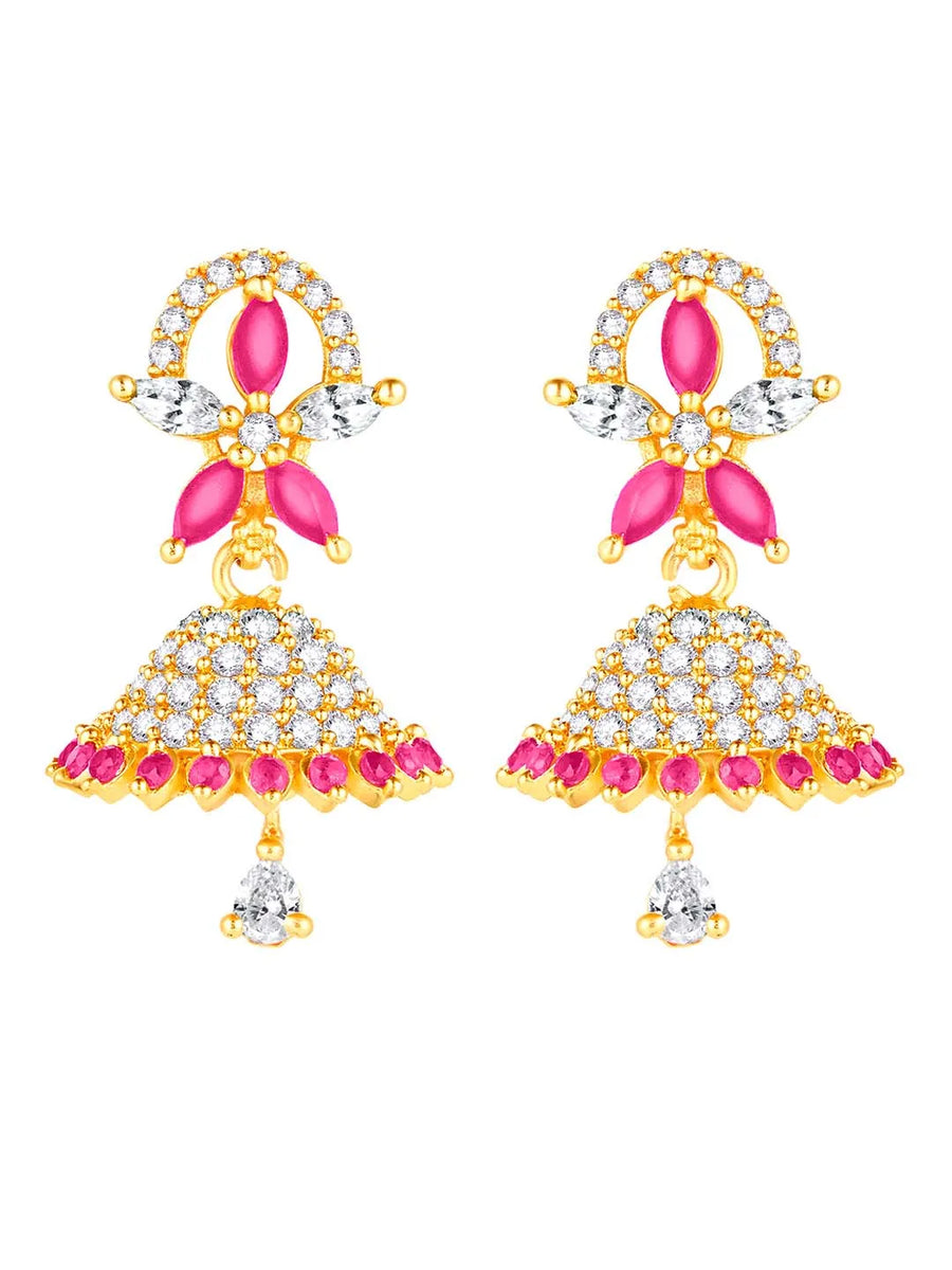 Stylish Blush CZ Jhumki | Find Unique Jewellery at Peora


