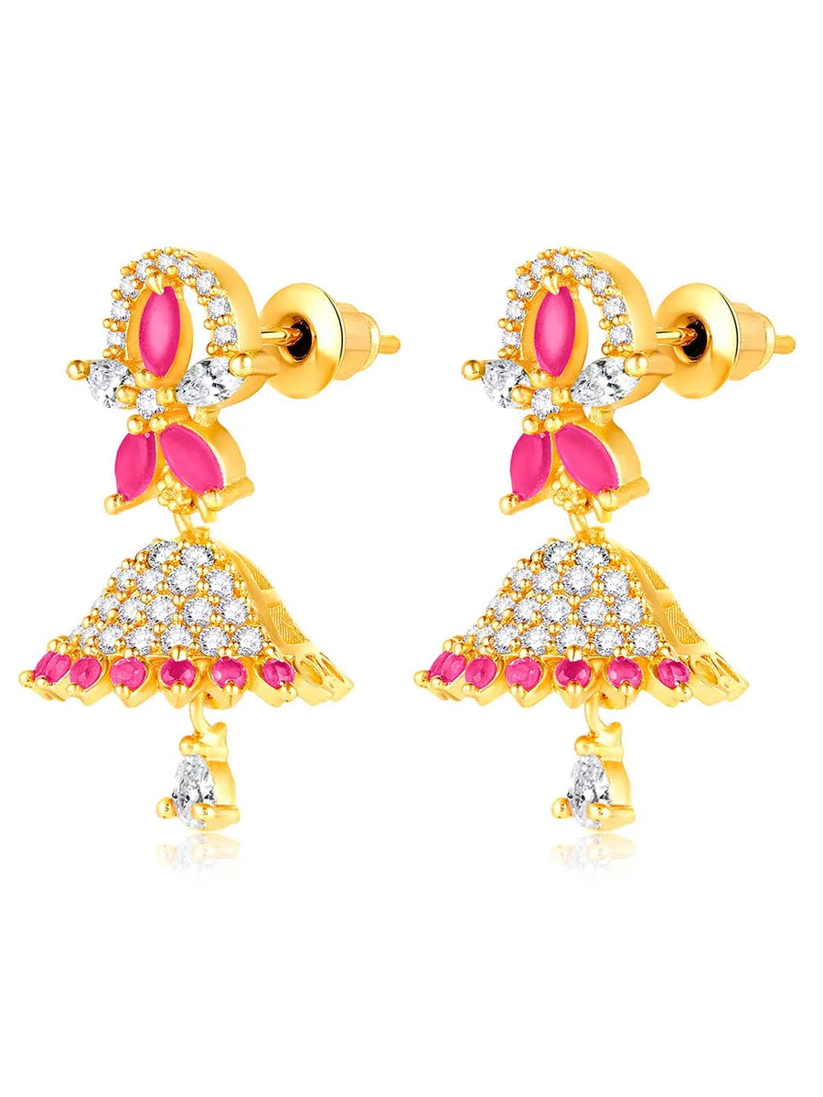 Stylish Blush CZ Jhumki | Find Unique Jewellery at Peora

