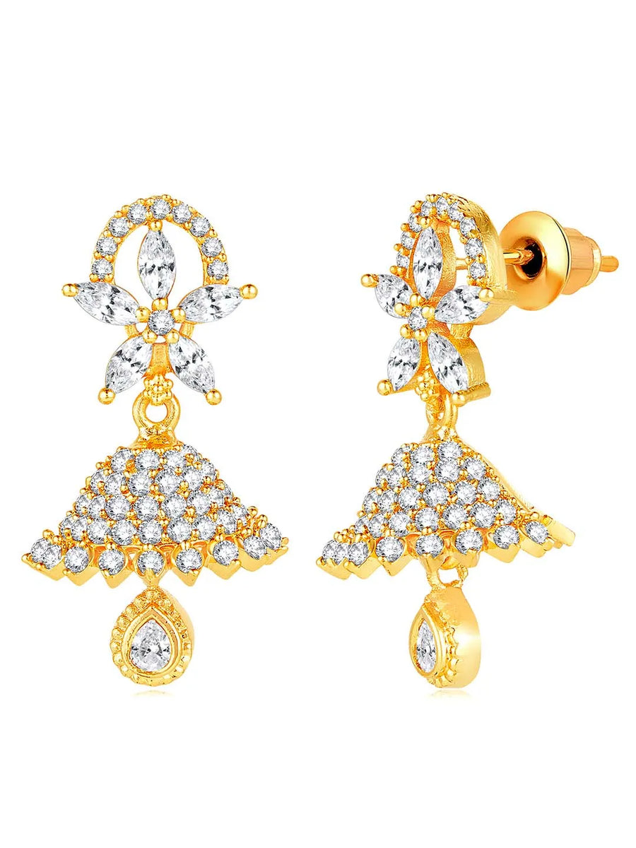 Stylish Blush CZ Jhumki | Find Unique Jewellery at Peora

