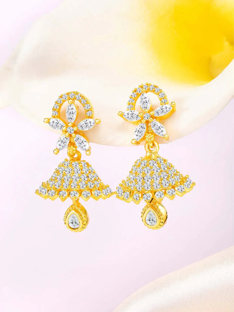 Stylish Blush CZ Jhumki | Find Unique Jewellery at Peora

