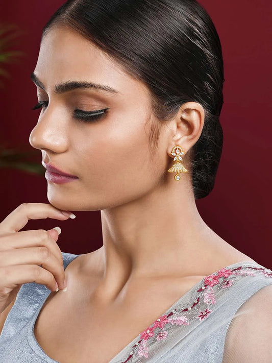 Stylish Blush CZ Jhumki | Find Unique Jewellery at Peora

