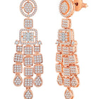 Sparkling Radiant Drops CZ Necklace Set by Peora. Rose gold plating Necklace and earrings with cubic zirconia stones.