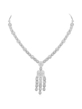 Sparkling Radiant Drops CZ Necklace Set by Peora. Silver plating Necklace and earrings with cubic zirconia stones.