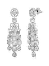 Sparkling Radiant Drops CZ Necklace Set by Peora. Silver plating Necklace and earrings with cubic zirconia stones.