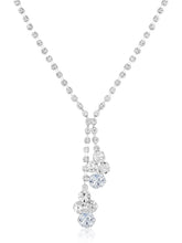 White necklace earrings set crafted from alloy, adorned with cubic zirconia & crystals for an elegant, timeless look | Peora
