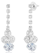 White necklace earrings set crafted from alloy, adorned with cubic zirconia & crystals for an elegant, timeless look | Peora
