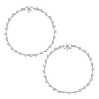 Elegant and Timeless CZ Studded Anklet - Silver