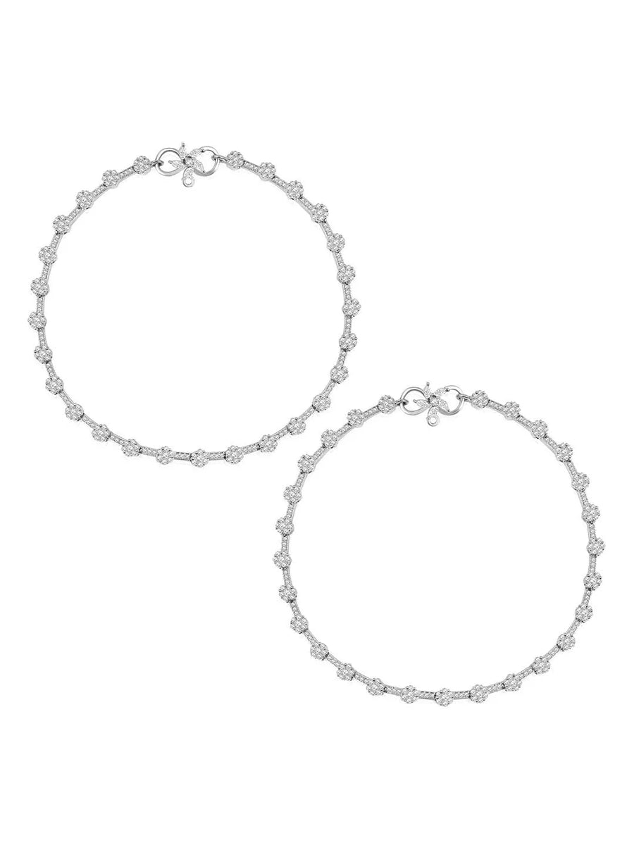 Elegant and Timeless CZ Studded Anklet