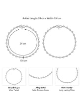Elegant and Timeless CZ Studded Anklet