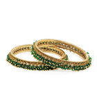 Royal Essence Beads Kada Bangle Set in Green featuring Beads bangle set 
