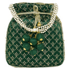 Stylish Glamour Grasp Potli Bag - Green