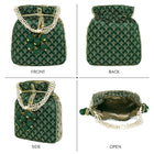 Stylish Glamour Grasp Potli Bag - Green