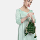 Stylish Glamour Grasp Potli Bag - Green