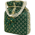 Stylish Glamour Grasp Potli Bag - Green