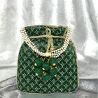 Stylish Glamour Grasp Potli Bag - Green