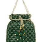 Stylish Glamour Grasp Potli Bag - Green