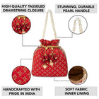 Stylish Glamour Grasp Potli Bag - Red