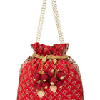 Stylish Glamour Grasp Potli Bag - Red