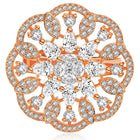 Regal Radiance Statement CZ Ring by Peora. Rose gold-plating adjustable ring, geometric floral pattern with cubic zirconia.