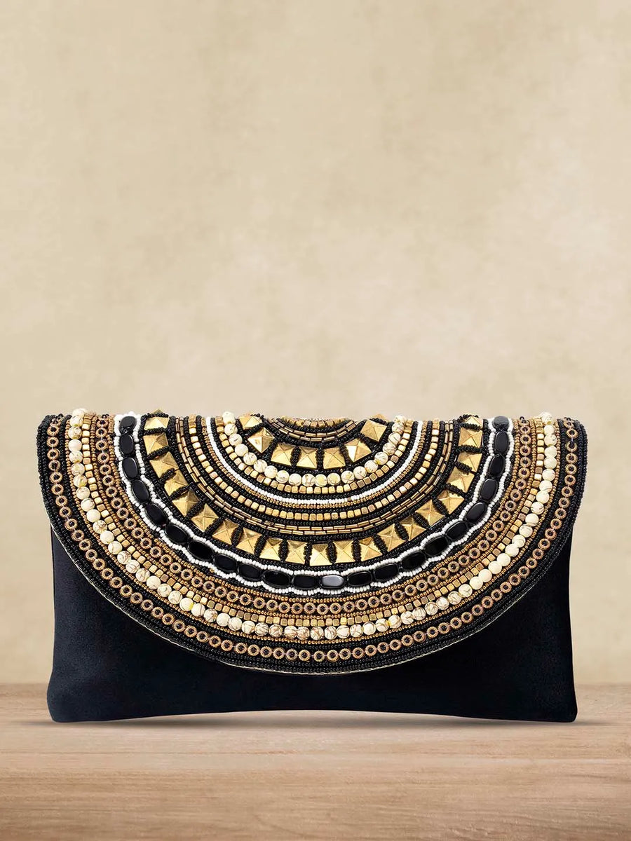 Stylish Evening Cocktail Clutch - Black