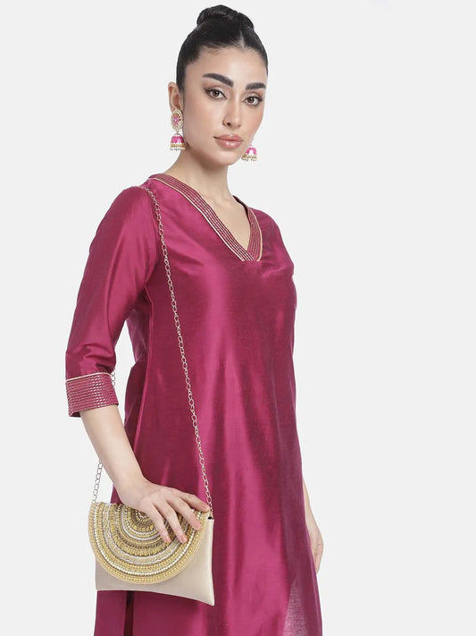 Stylish Evening Cocktail Clutch - Cream