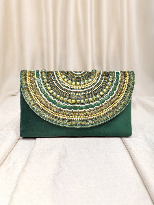 Stylish Evening Cocktail Clutch - Green