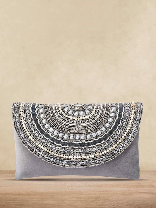 Stylish Evening Cocktail Clutch - Grey