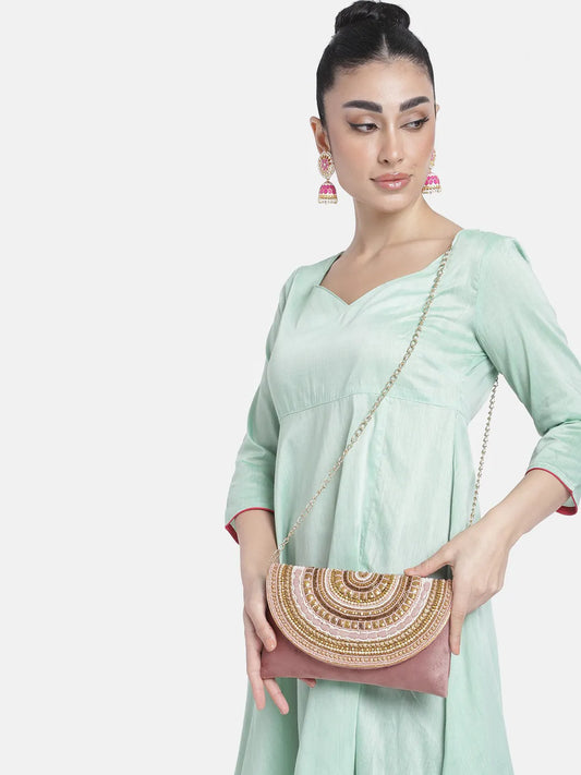 Stylish Evening Cocktail Clutch - Peach