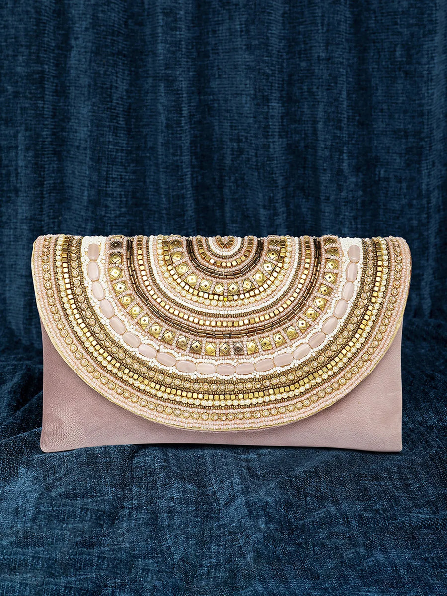Stylish Evening Cocktail Clutch - Peach