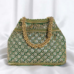 Dazzling Evenings Wristlet Potli - Green