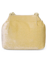 Gold potli bag named Vintage Pearl Embellished Potli, featuring faux pearl detailing and soft fabric texture | Peora
