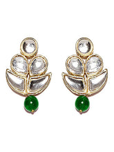 Regal Faux Pearl Kundan Necklace Set - Green