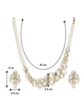 Regal Faux Pearl Kundan Necklace Set - White