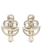 Regal Faux Pearl Kundan Necklace Set - White