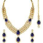 Majesty Kundan Long Necklace Set - Blue