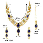 Majesty Kundan Long Necklace Set - Blue