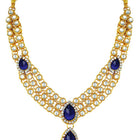 Majesty Kundan Long Necklace Set - Blue