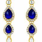 Majesty Kundan Long Necklace Set - Blue