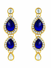Majesty Kundan Long Necklace Set - Blue