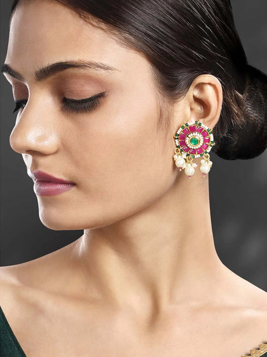 Floral Dangle Drop Earrings – Elegant Jewellery by Peora

